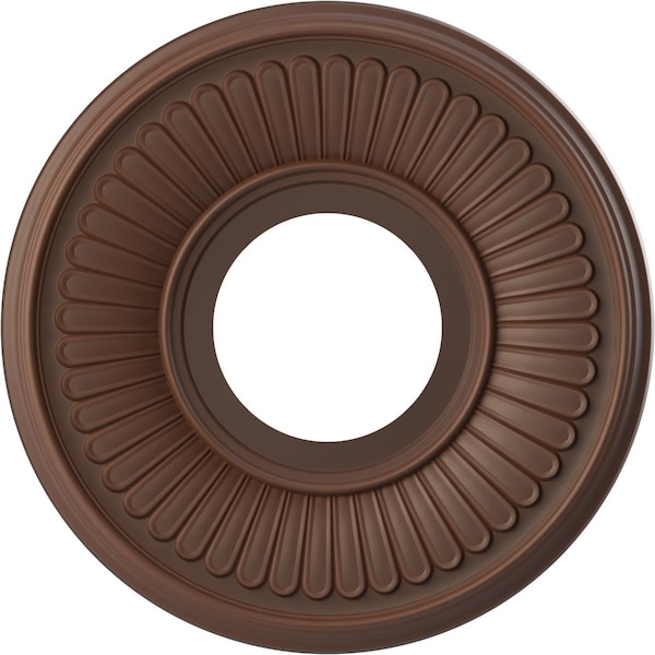 Ekena Millwork Berkshire PVC Medallion (Canopies up to 4 1/2"), 10"OD x 3 1/2"ID x 3/4"P, Metallic Rust CMP10BEDRU - main